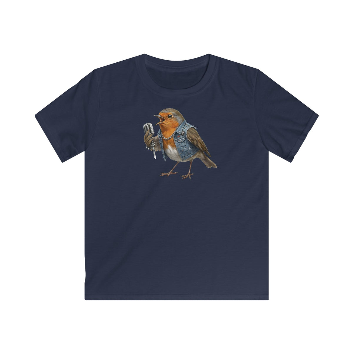 Rotkehlchen Kinder T-Shirt – bird guitar und birthday shirt Stil