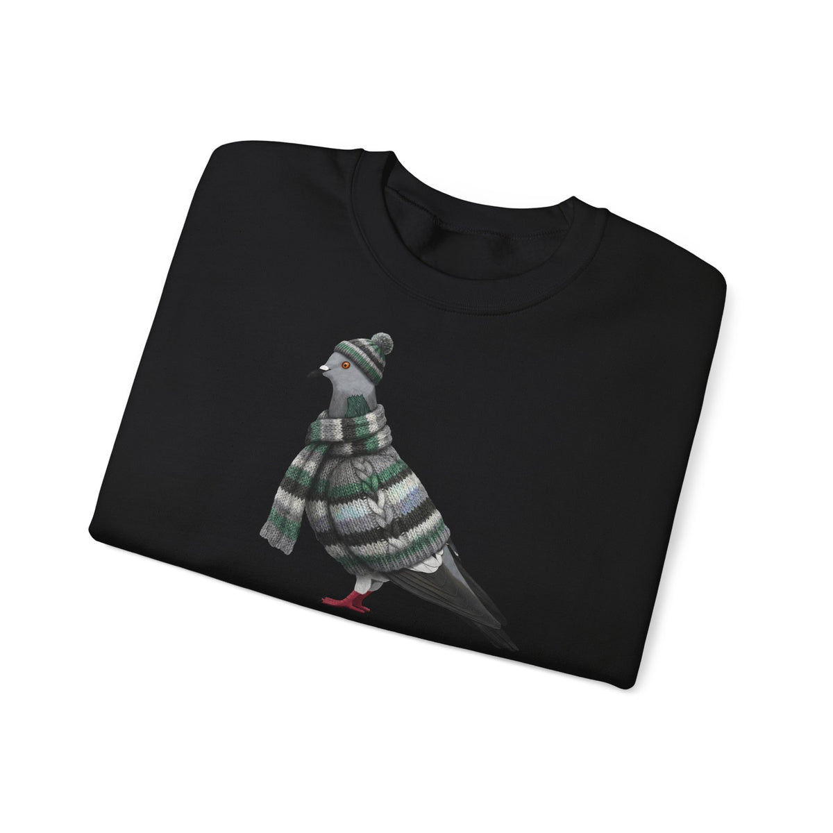 Taube in Strick Weihnachts-Sweatshirt | Unisex Vogel Sweater für Vogelfreunde & Vogelbeobachter