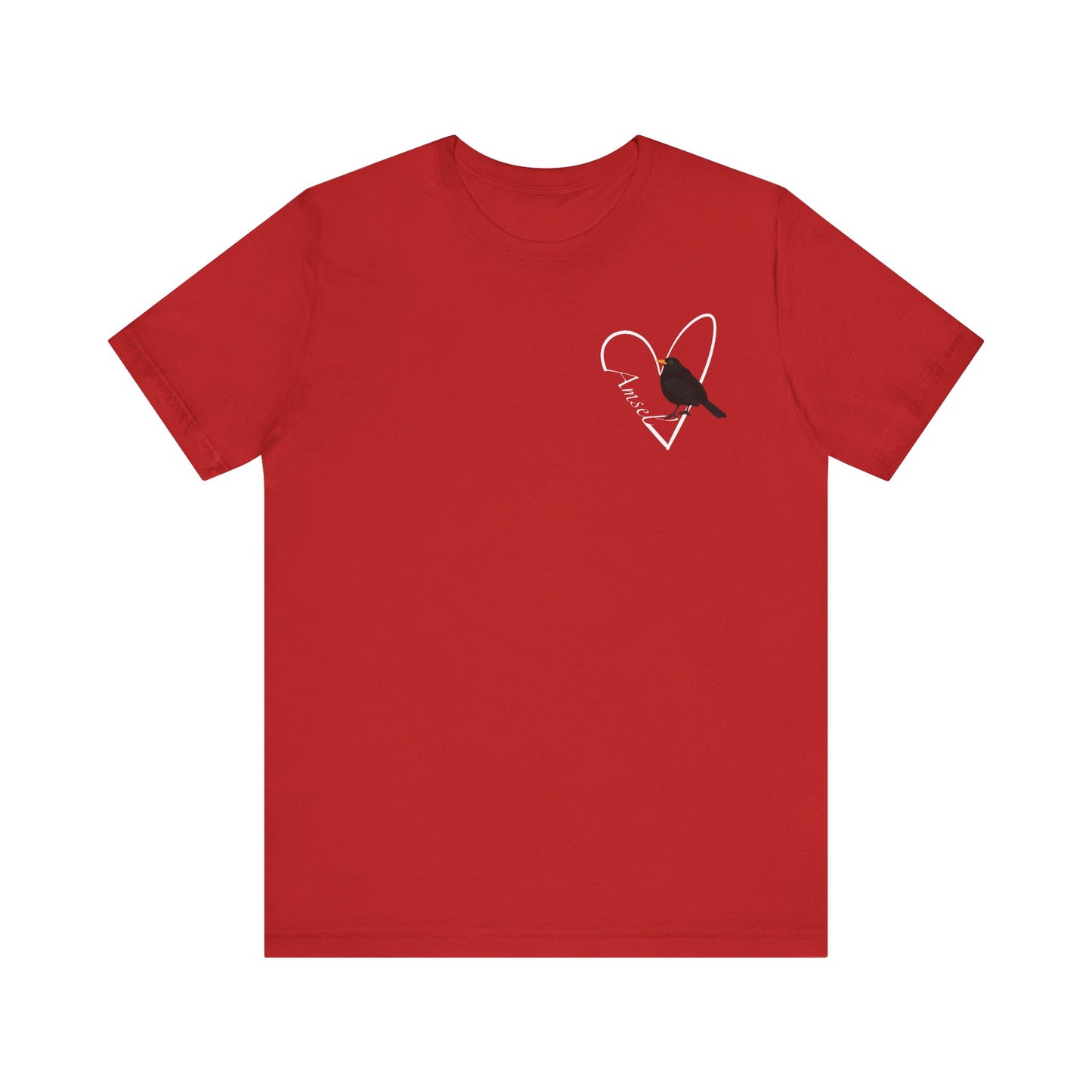 Amsel Vogel Singvogel T-Shirt mit Herz