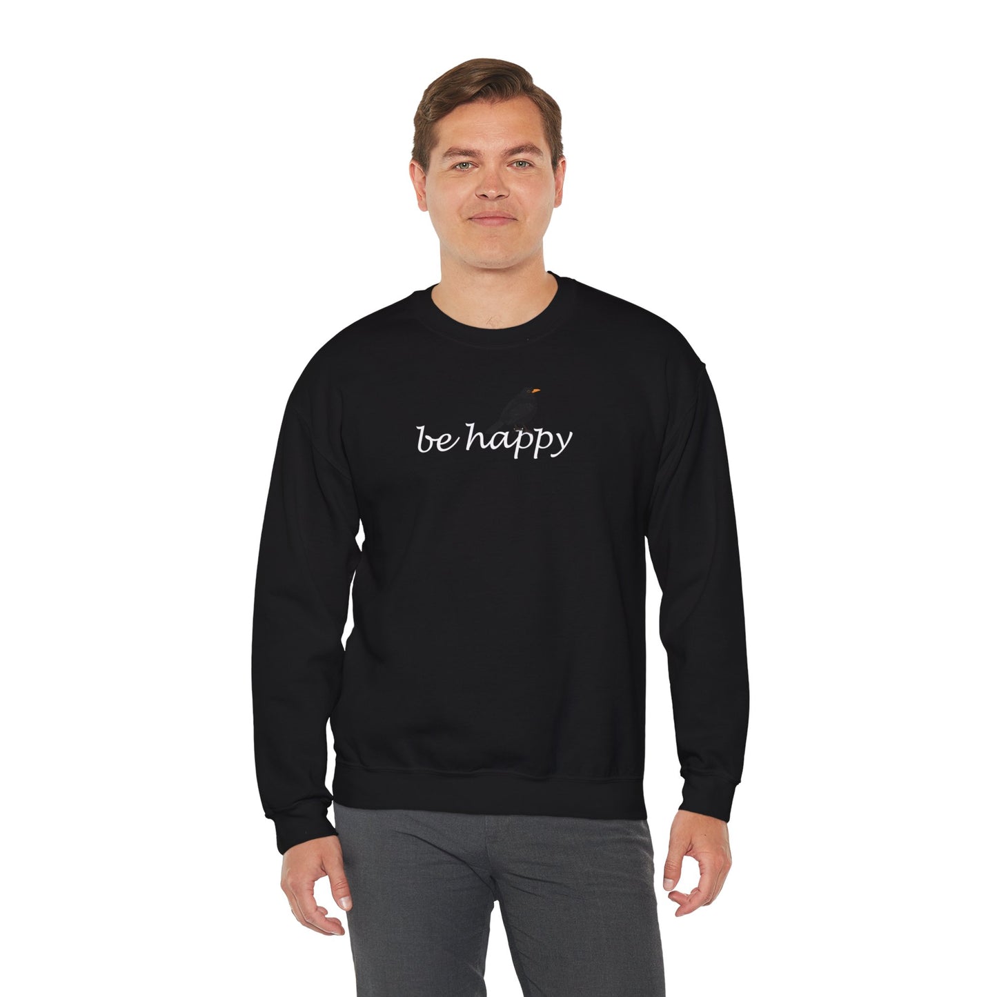 Amsel Be Happy Vogel Sweatshirt für Vogelbeobachter – Animal Graphic Tee, Vogelmotiv