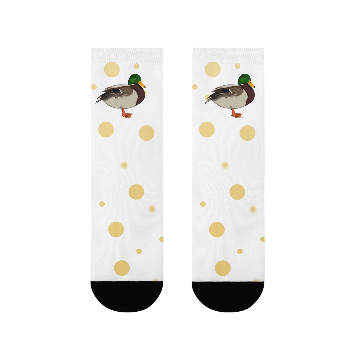 Ente Vogel Socken mit Goldenen Punkten für Vogelfreunde & Vogelbeobachter Weiß
