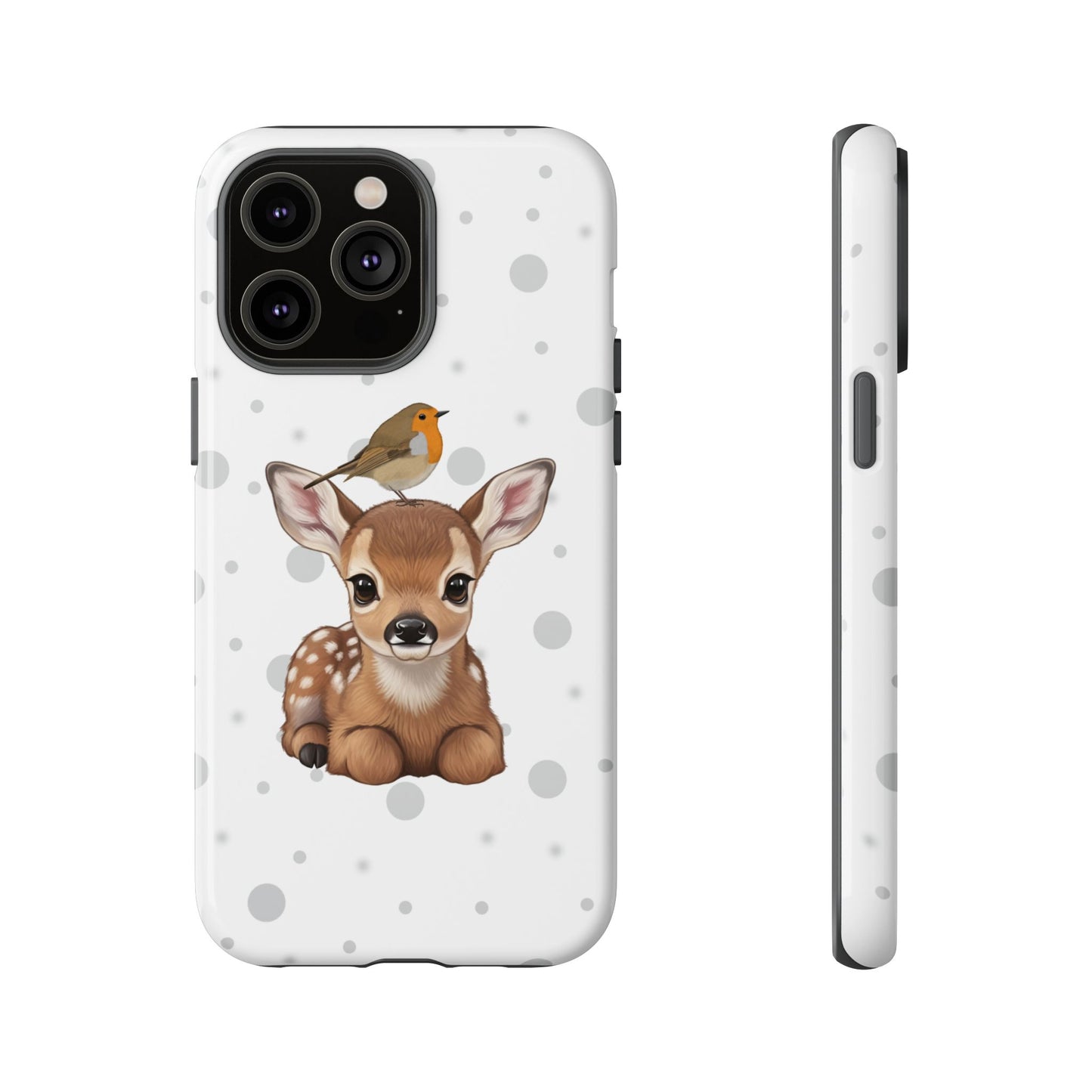 Rotkehlchen mit Rehkitz iPhone & Google Pixel Tiermotiv Handyhülle - Tierisch guter Schutz