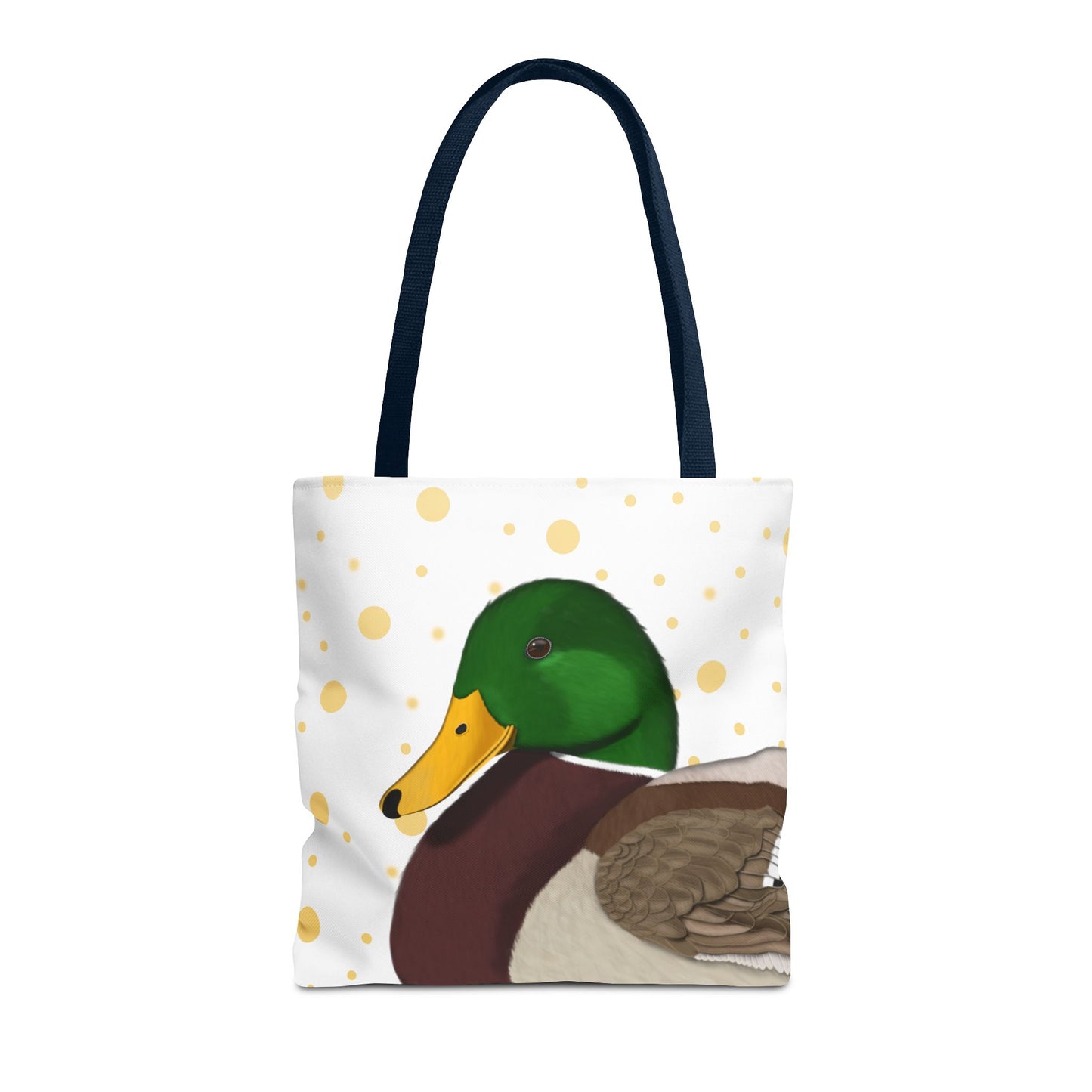 Ente mit Goldenen Tragetasche Accessories Hintergrund