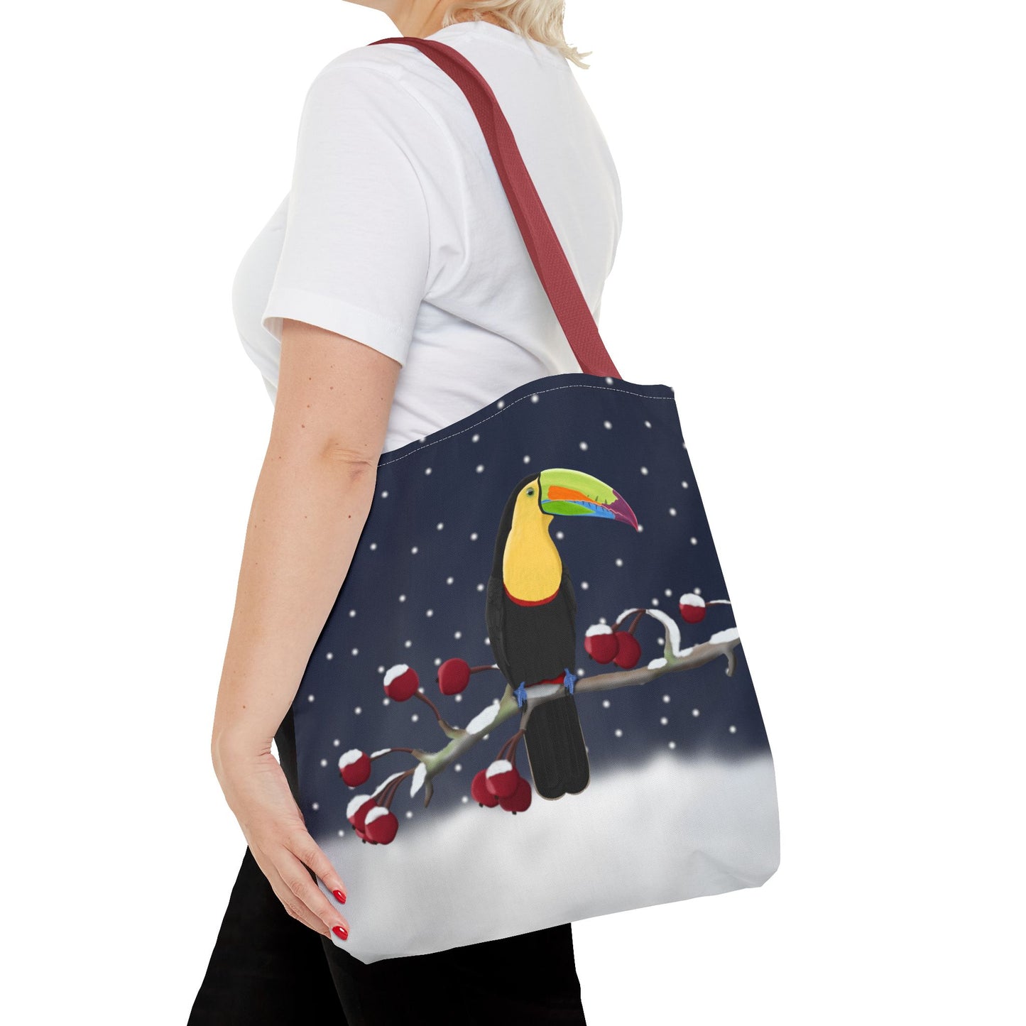Tukan auf einem Tragetasche – Accessories und All Over Print Stil