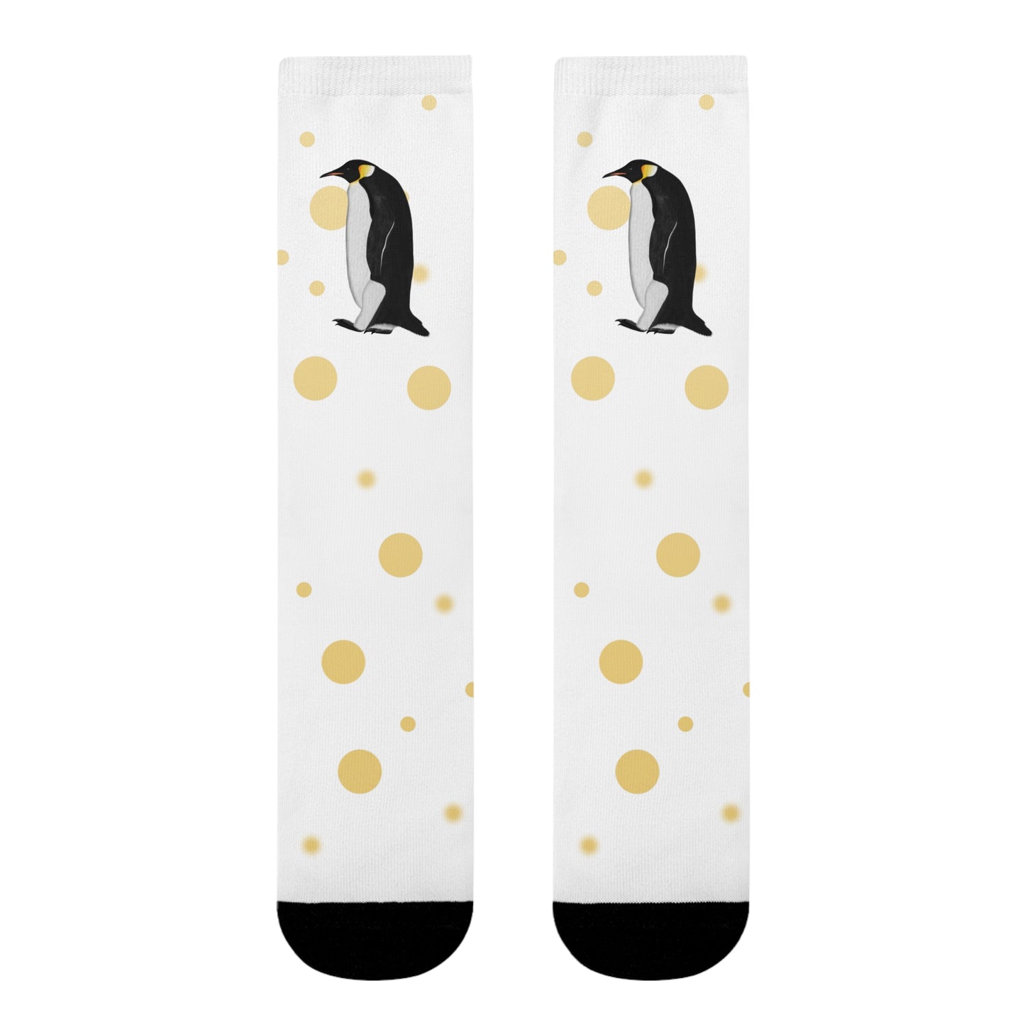 Pinguin Vogel Socken mit Goldenen Punkten für Vogelfreunde & Vogelbeobachter Weiß