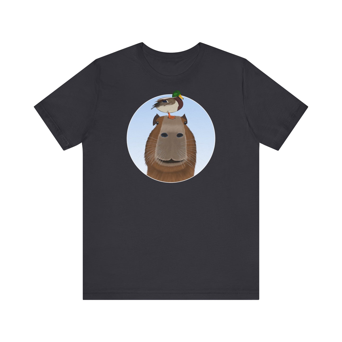 Capybara mit Ente T-Shirt in Black