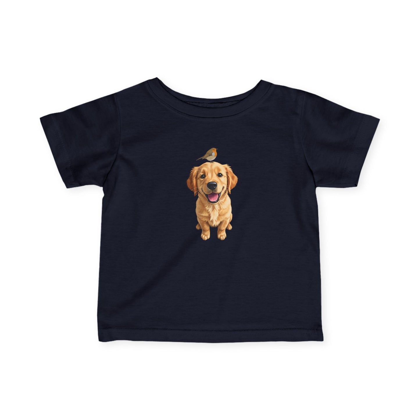 Golden Retriever mit Rotkehlchen Baby T-Shirt