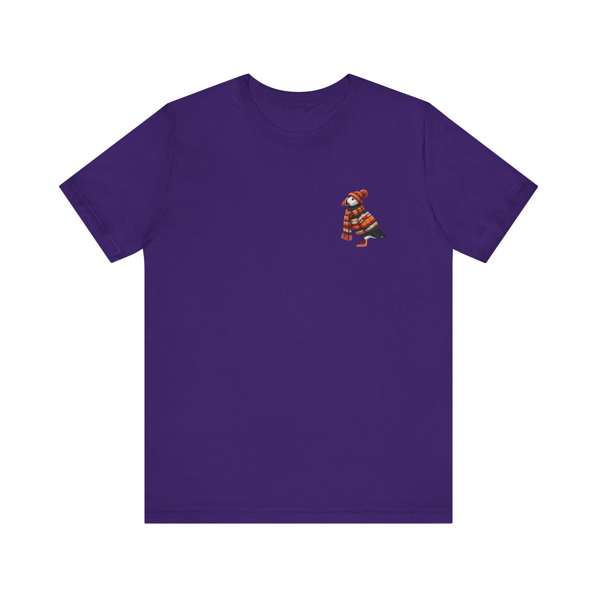 Papageitaucher in Strick T-Shirt – Weiches Premium Shirt mit Winterlichem Vogelmotiv für Vogelbeobachter