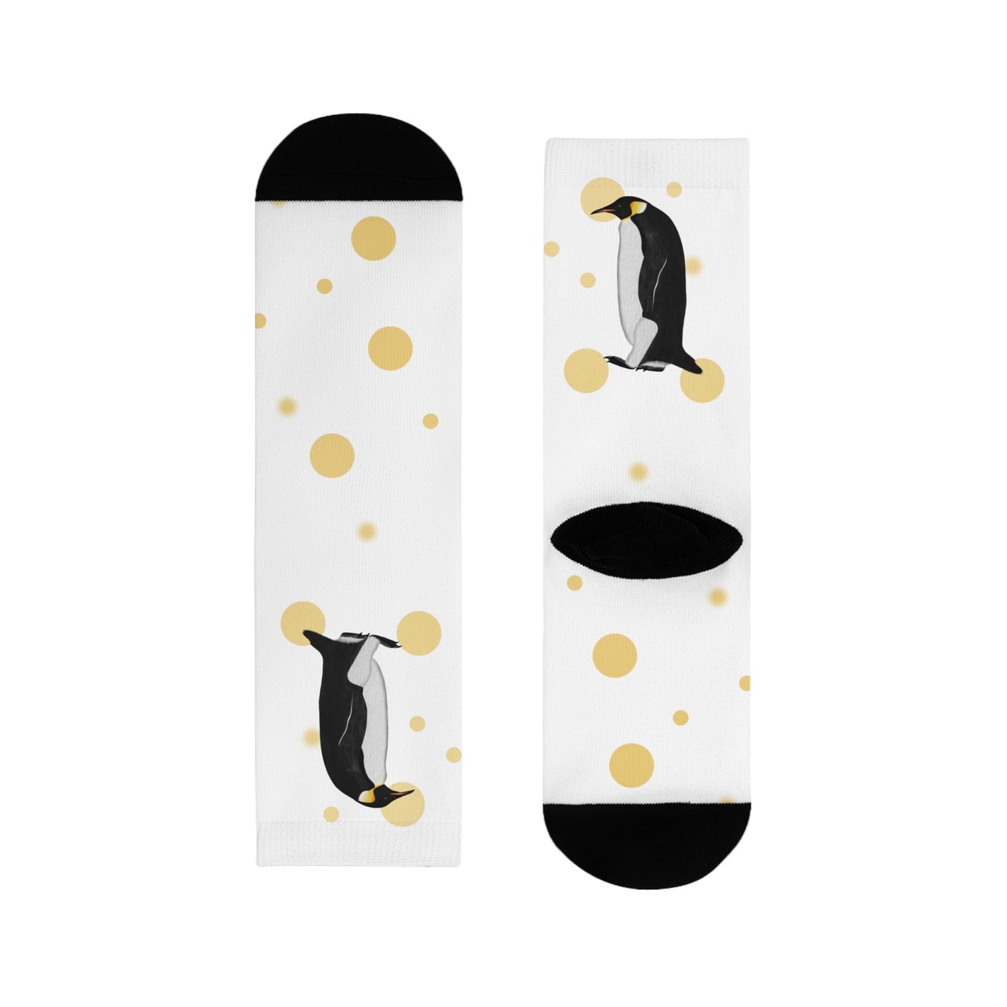 Pinguin Vogel Socken mit Goldenen Punkten für Vogelfreunde & Vogelbeobachter Weiß