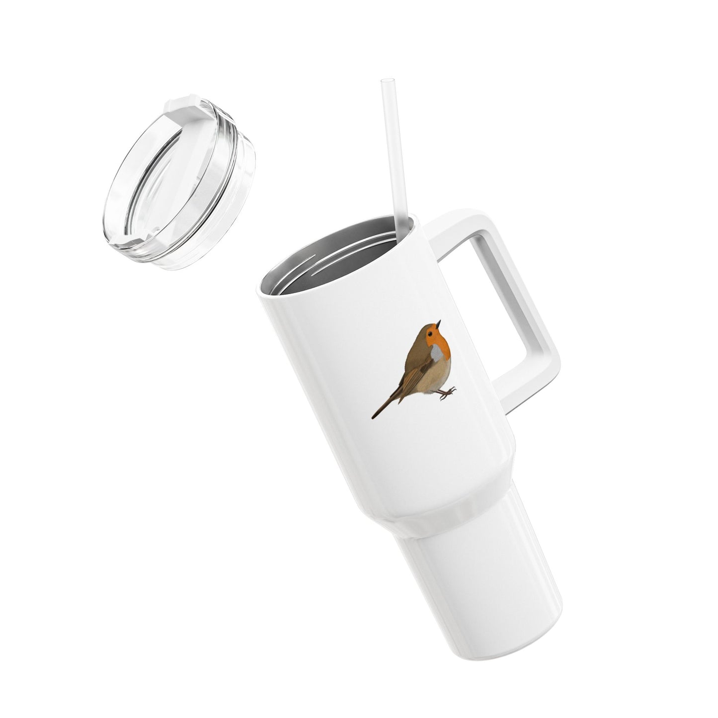 Rotkehlchen Thermo-Tumbler 40oz (1,2L) – Edelstahl Isolierbecher für Vogelbeobachter