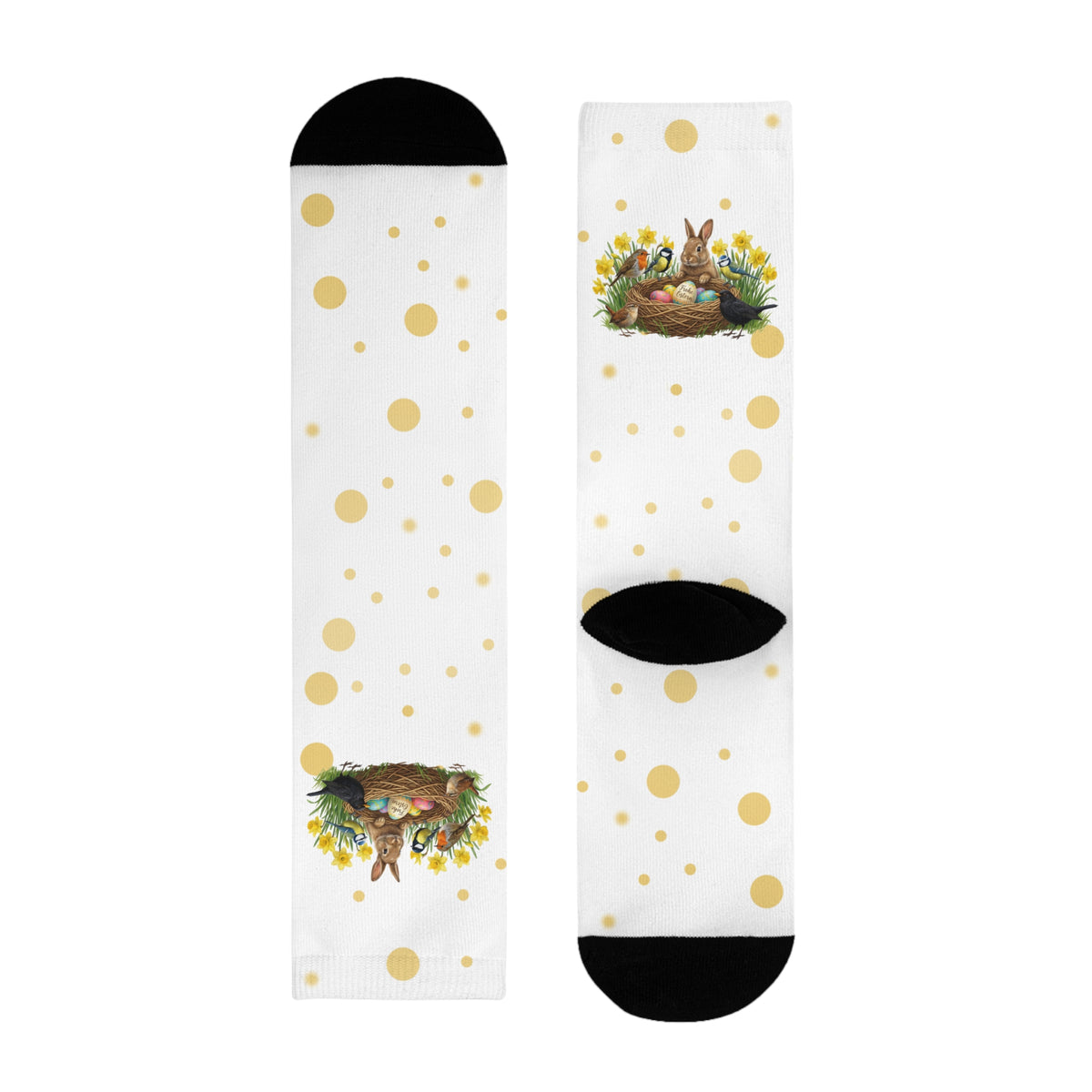 Rotkehlchen, Zaunkönig, Amsel und Meise Socken – Accessories All Over Print Stil