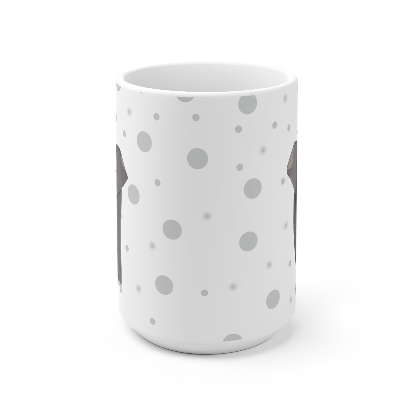 Eisvogel auf einem Elefanten Vogel Tasse Punkte Grau