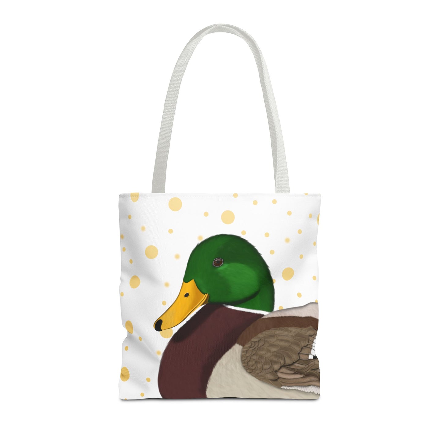 Ente mit Goldenen Tragetasche – Accessories und All Over Print Stil