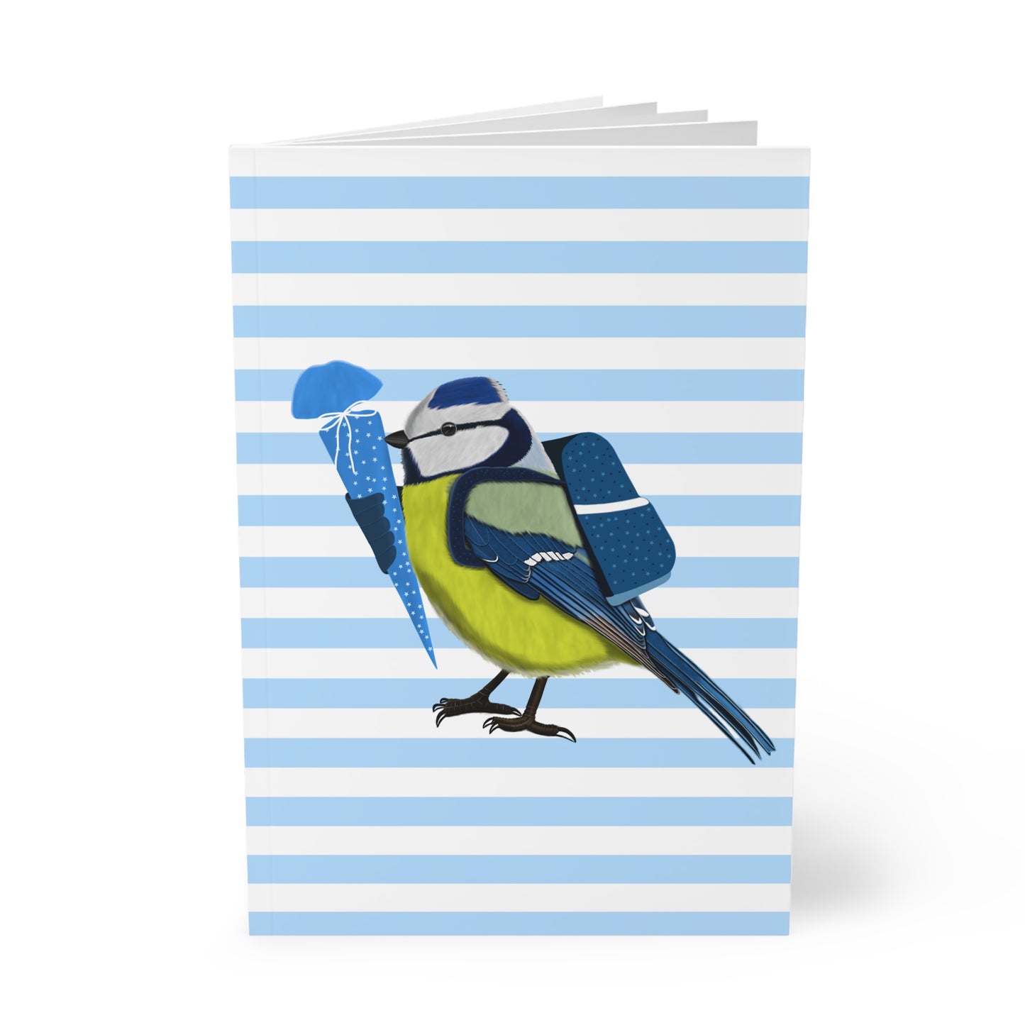 Blaumeise Notizbuch Geschenk zur Einschulung A5 Softcover 150 Seiten Liniert