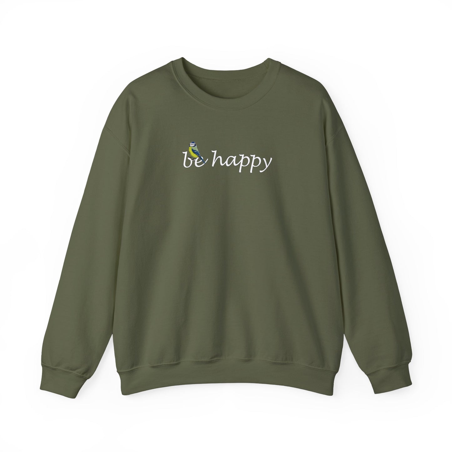 Blaumeise Be Happy Vogel Sweatshirt für Vogelbeobachter – Animal Graphic Tee, Vogelmotiv