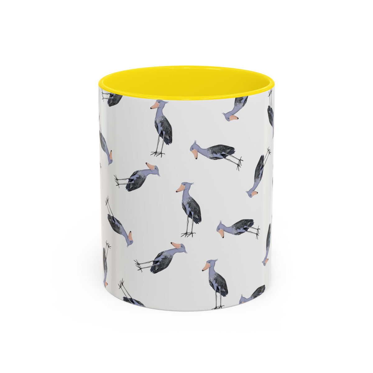 Schuhschnabel Tasse mit Streumuster | Vogelmotiv Kaffeebecher für Vogelbeobachter & Naturfreunde – Accent Coffee Mug, Birds Design