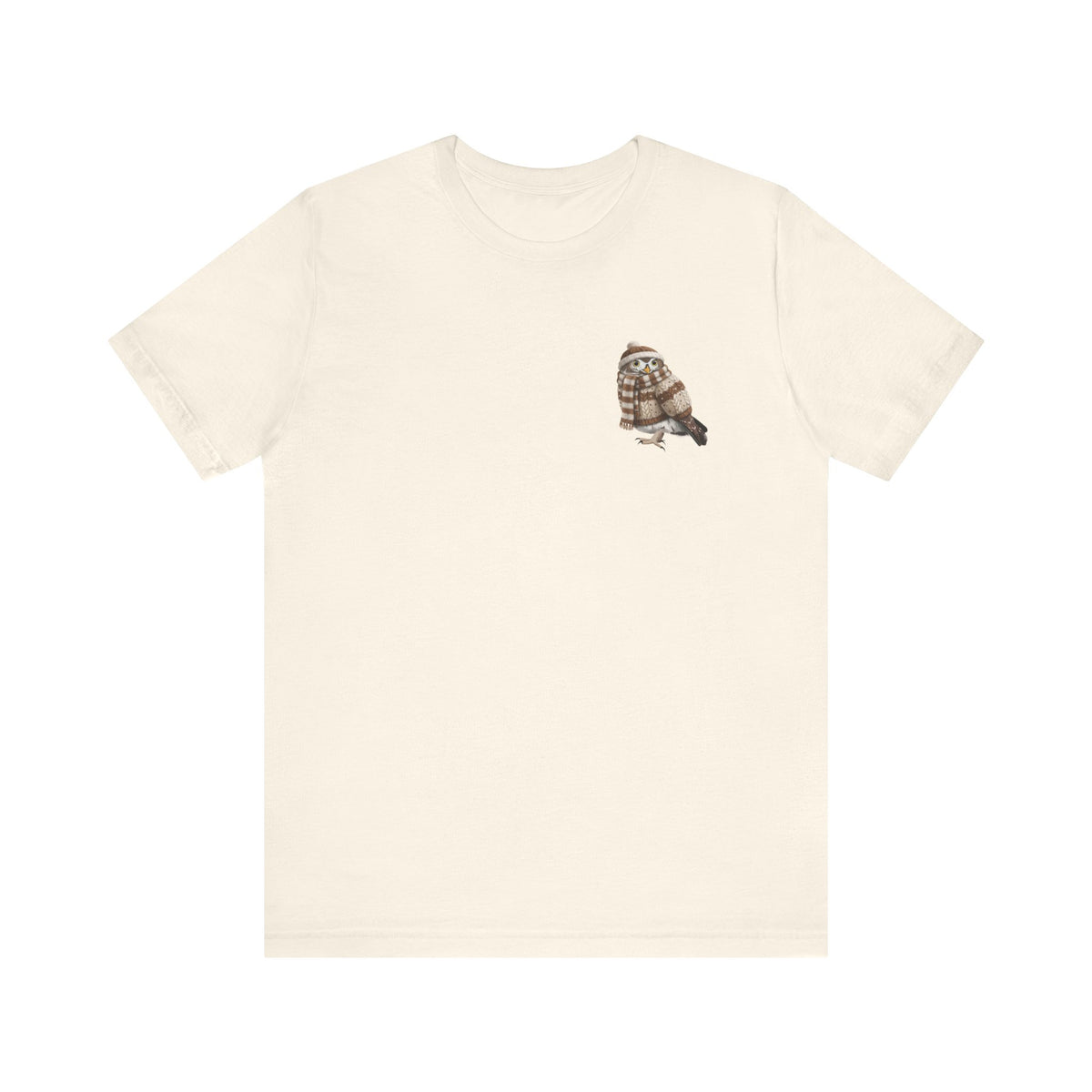 Eule in Strick Vogel T-Shirt Black
