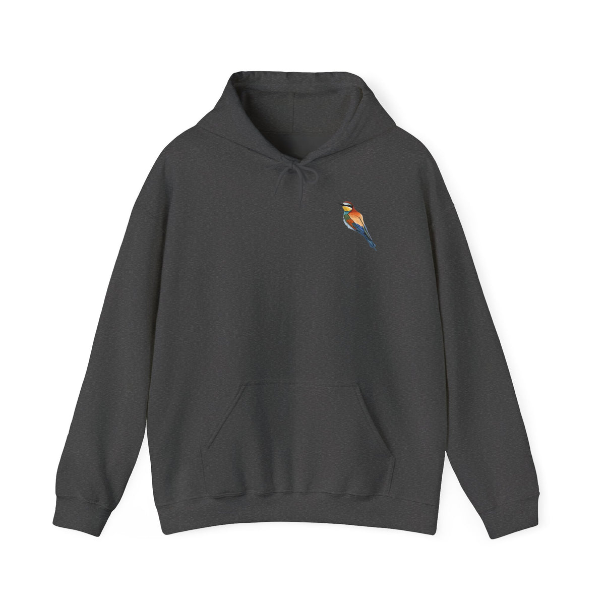 Bienenfresser Hoodie – Unisex Kapuzenpullover mit kleinem, gemaltem Vogelmotiv