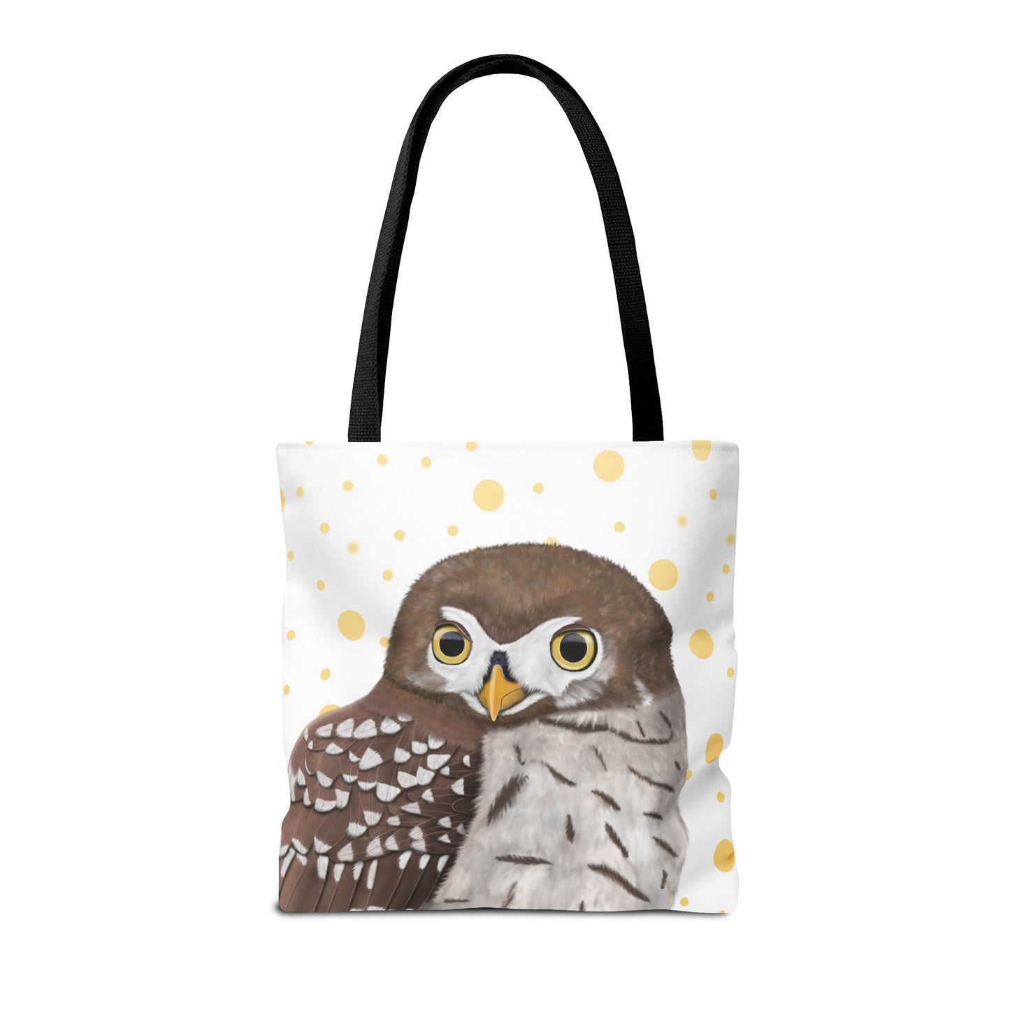 Eule mit Goldenen Tragetasche – Accessories, All Over Print