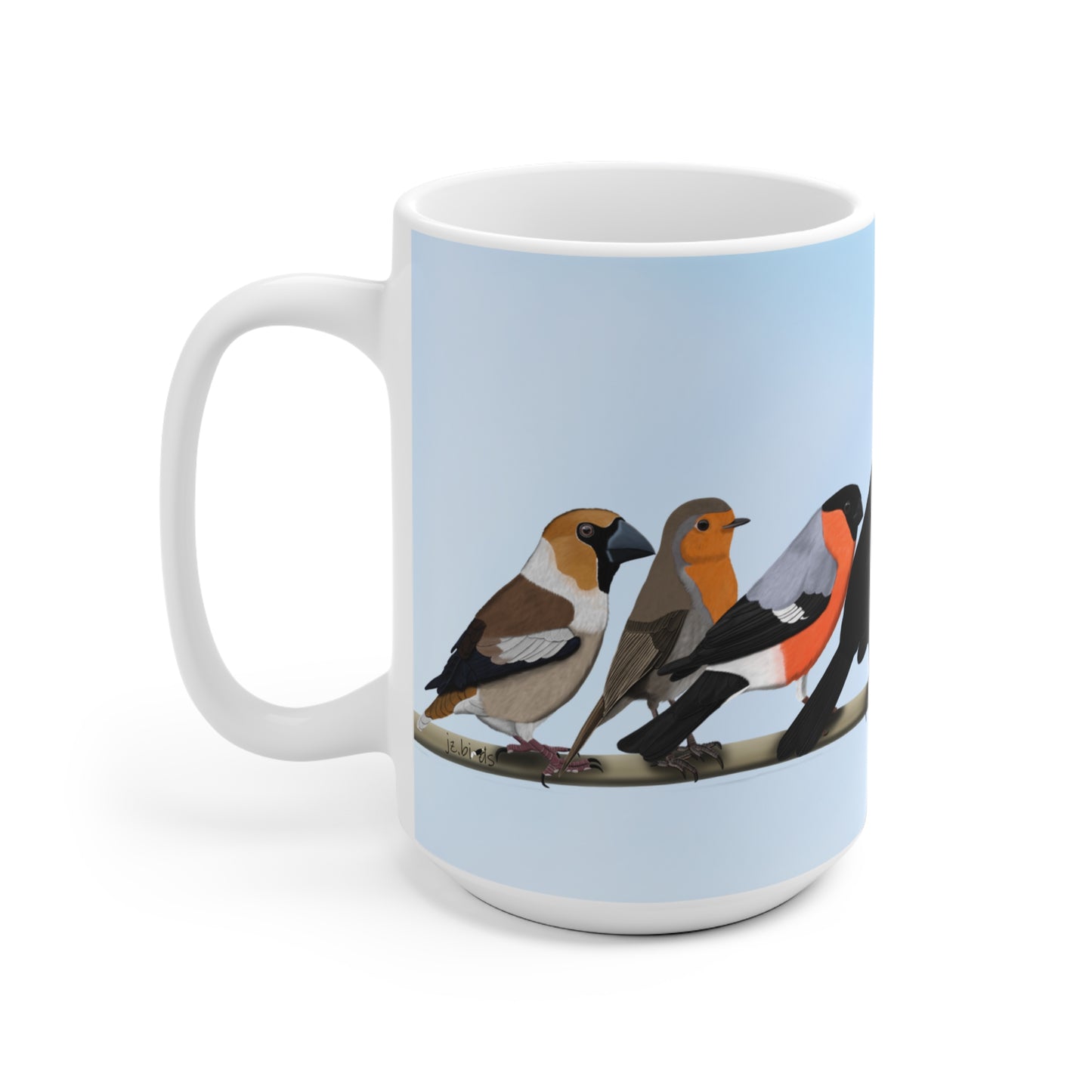 Rotkehlchen, Blaumeise, Zaunkönig und Amsel Tasse – 11 oz, 11oz
