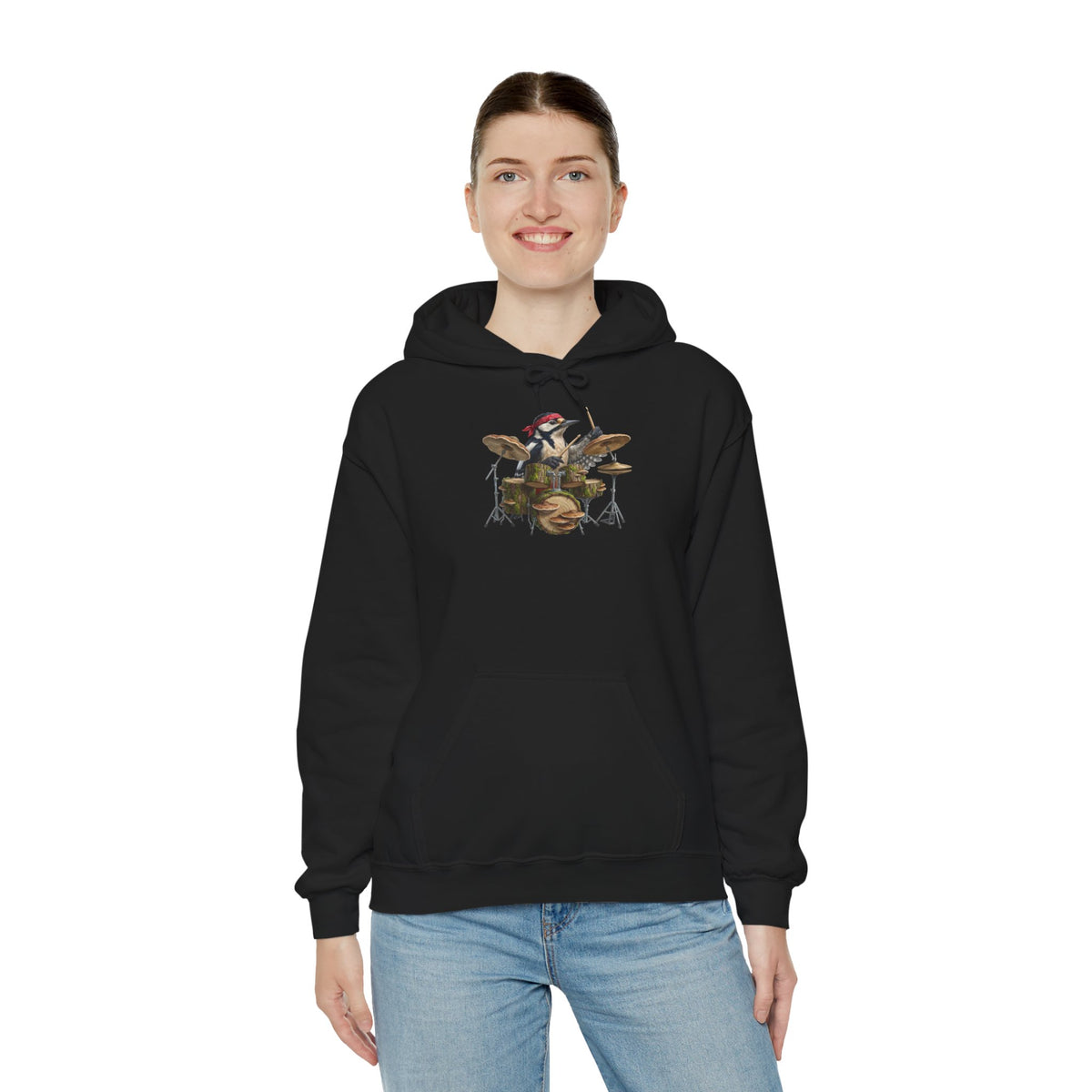 Specht Schlagzeuger Hoodie – Lustiger Kapuzenpullover für Drummer & Vogelfreunde