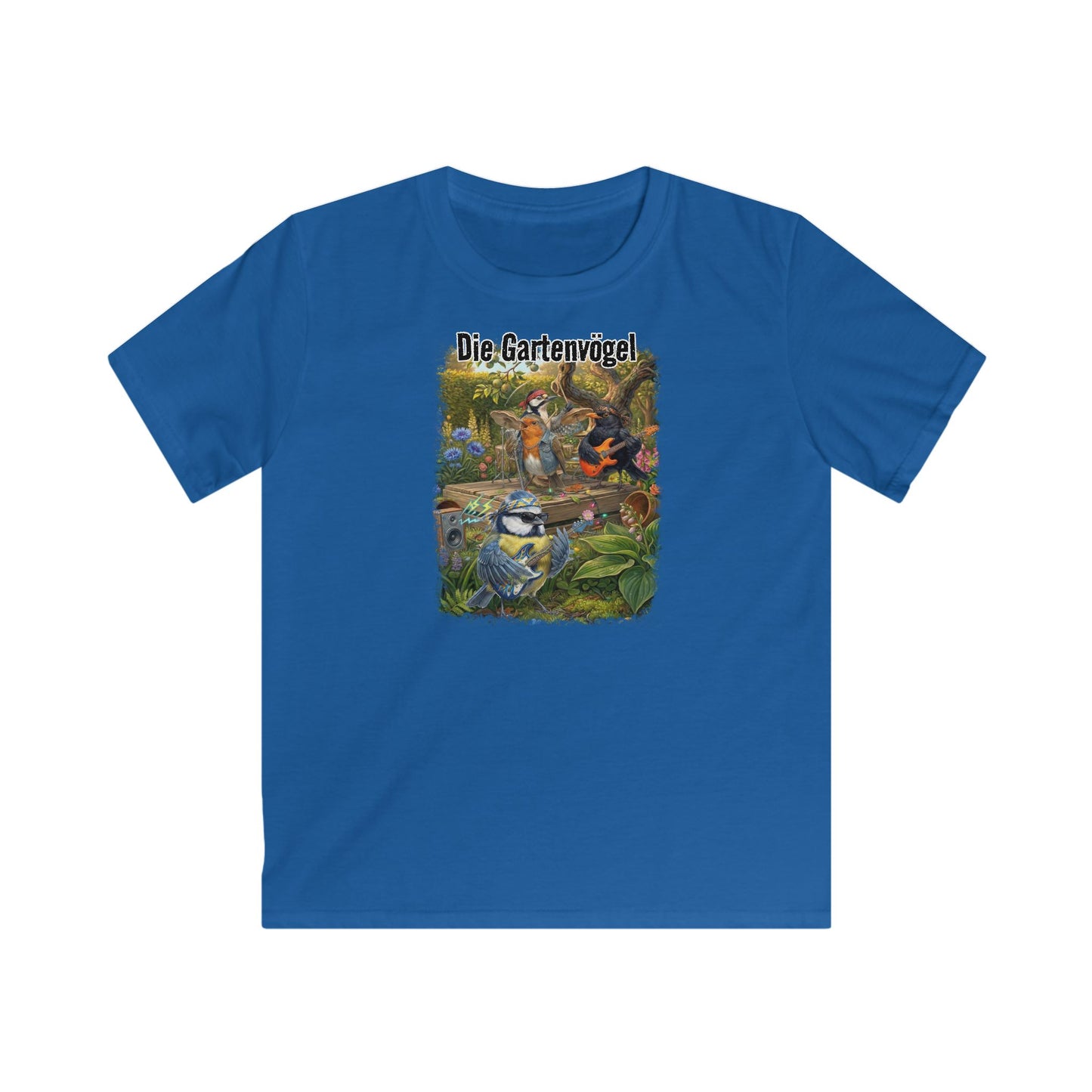 Blaumeise Kinder T-Shirt mit bird guitar Hintergrund