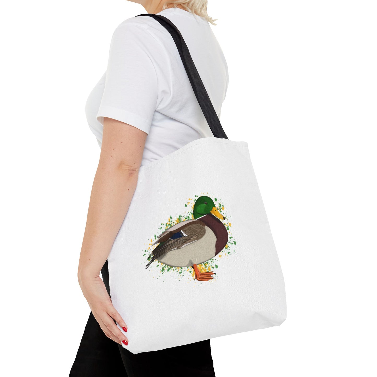 Stockente Tragetasche 40x40cm Vogel Tasche Weiß für Vogelbeobachter