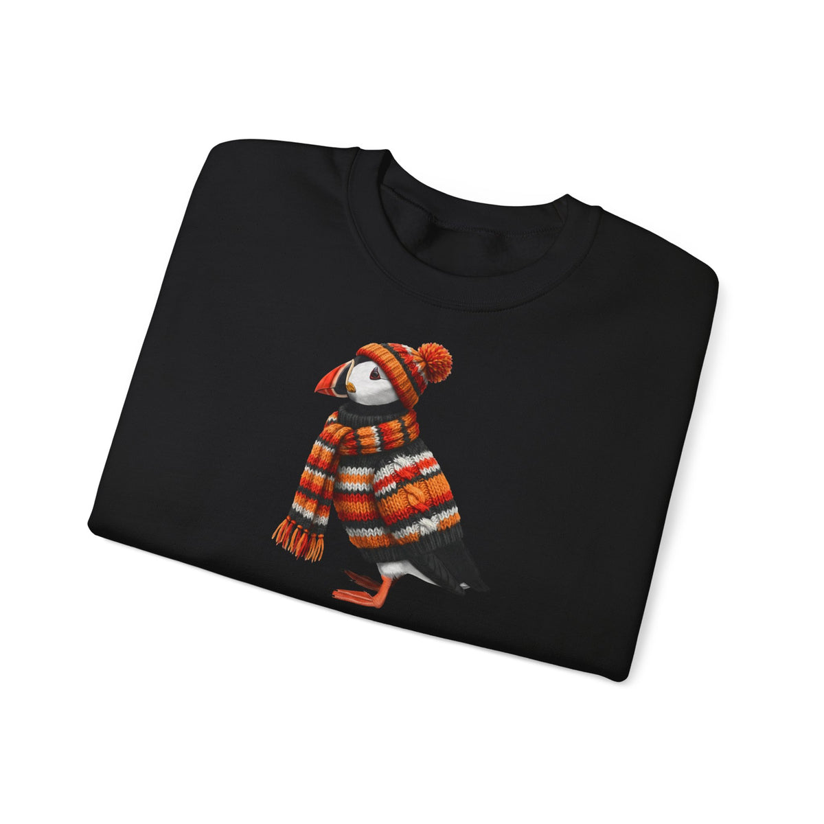 Papageitaucher in Strick Weihnachts-Sweatshirt | Unisex Vogel Sweater für Vogelfreunde & Vogelbeobachter