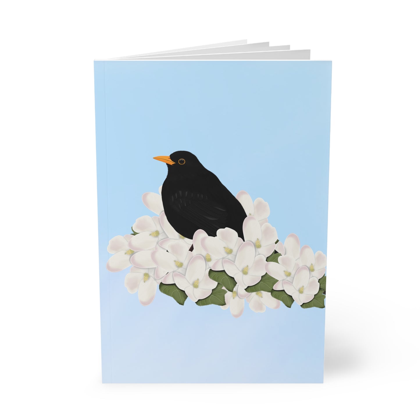 Amsel Notizbücher – im Frühling A5 Vogel Softcover Notizbuch 150 Seiten Liniert