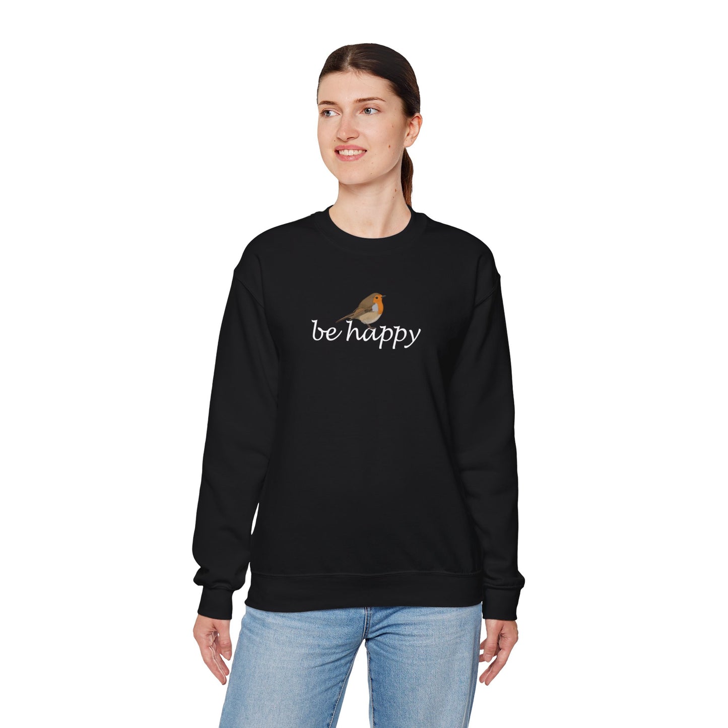 Rotkehlchen Be Happy Vogel Sweatshirt für Vogelbeobachter