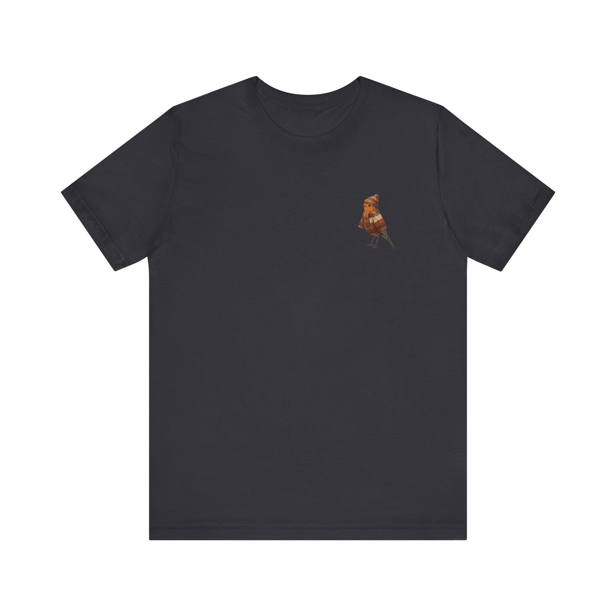 Rotkehlchen Vogel T-Shirt in Black