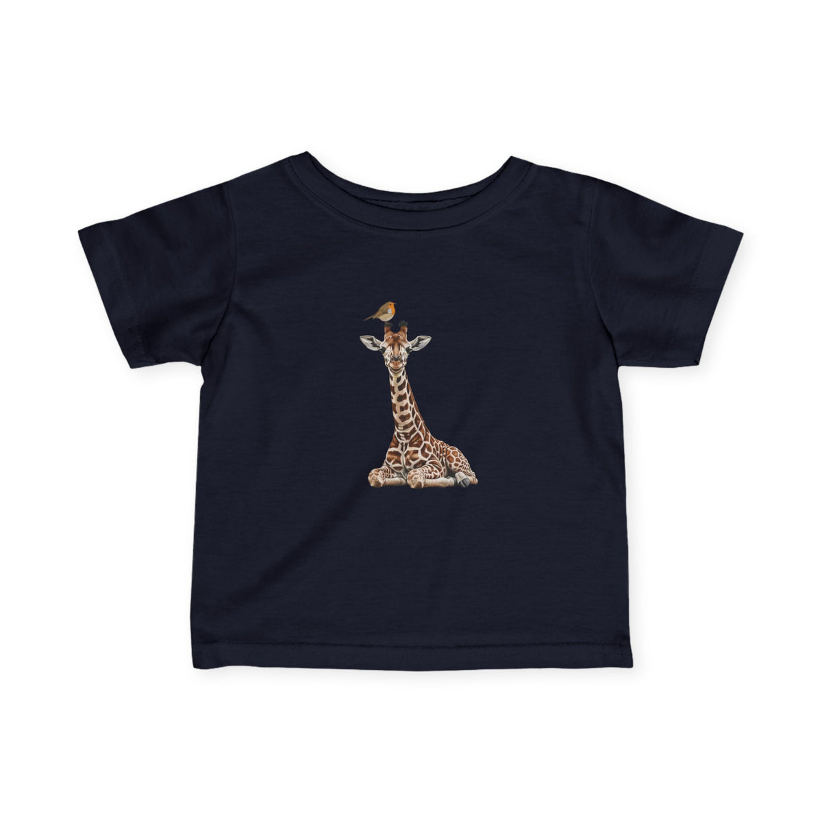 Rotkehlchen Baby T-Shirt mit fashion Hintergrund