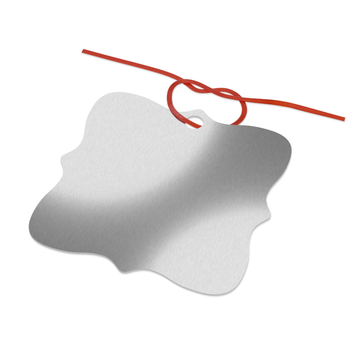 Spatz auf einem Ast Ornament aus Aluminium – Einzigartiger Christbaumschmuck mit Rotem Band