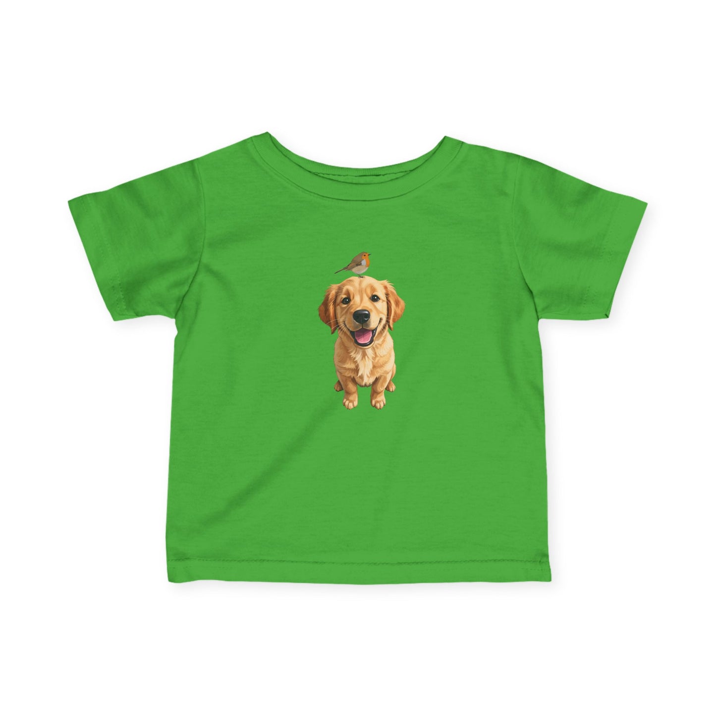 Golden Retriever mit Rotkehlchen Baby T-Shirt