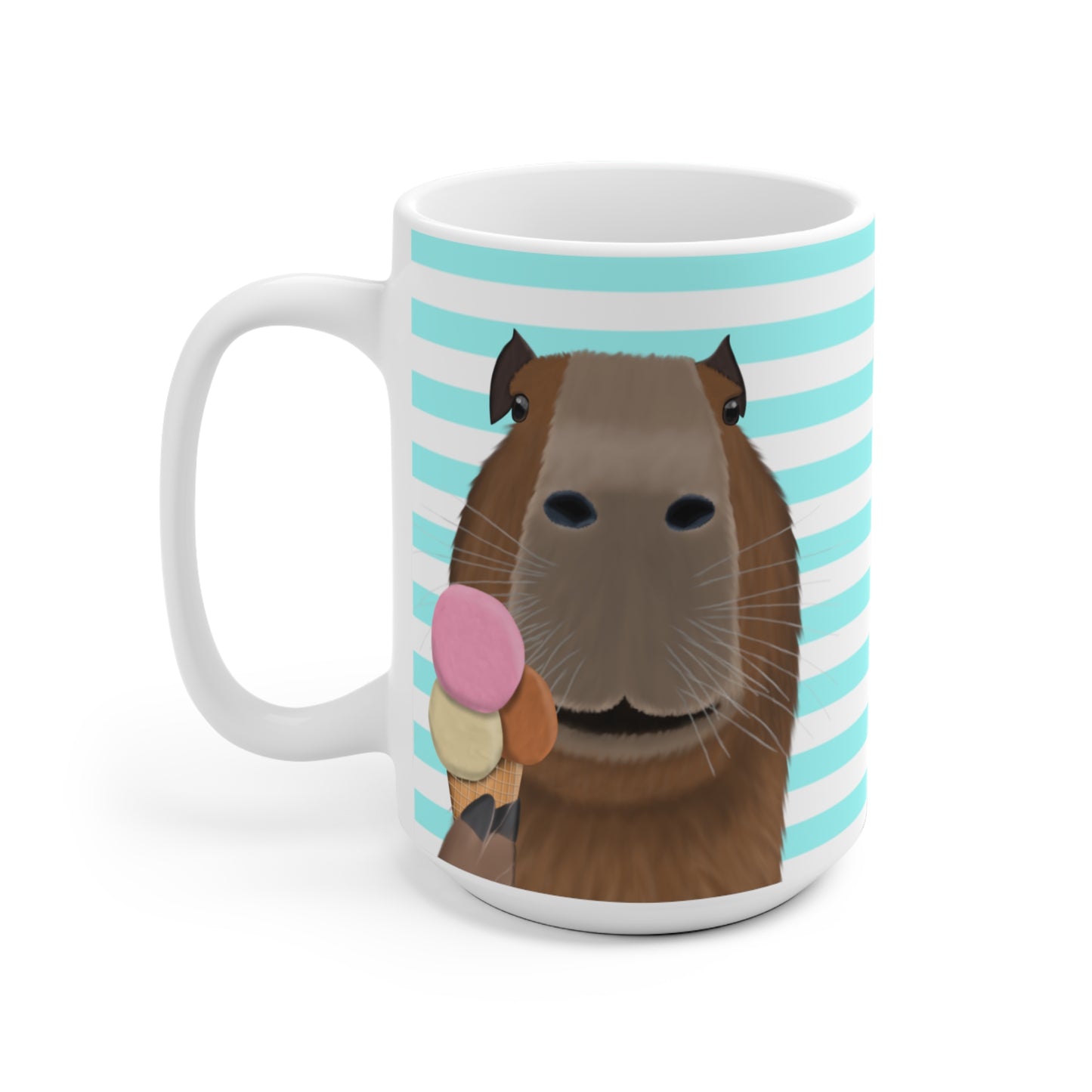 Capybara mit Eis Tasse – 11 oz, 11oz