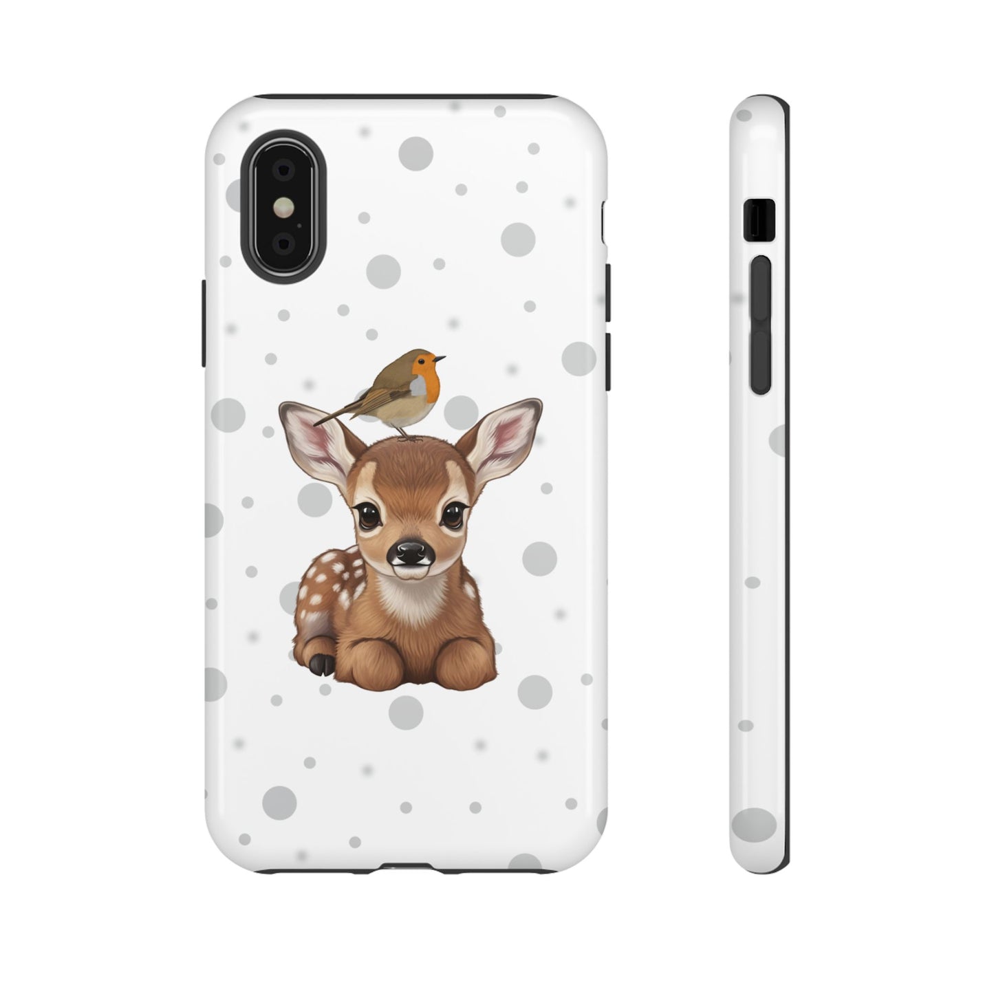 Rotkehlchen mit Rehkitz iPhone & Google Pixel Tiermotiv Handyhülle - Tierisch guter Schutz