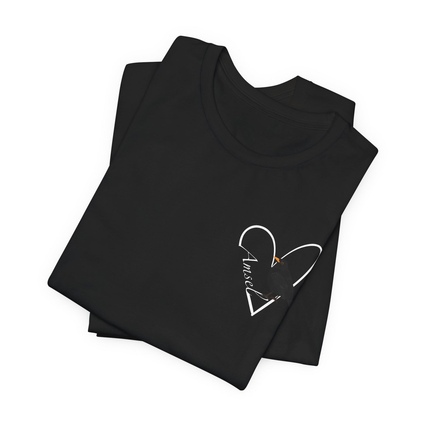 Amsel Vogel Singvogel T-Shirt mit Herz