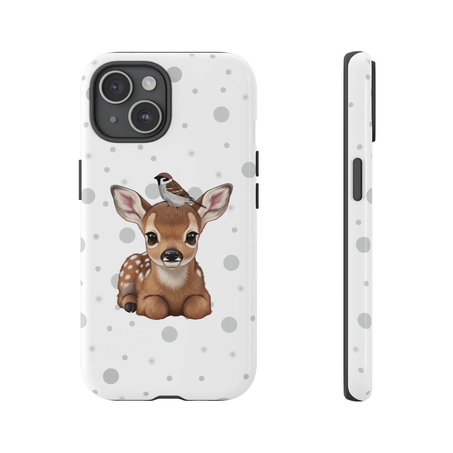 Feldsperling mit Rehkitz iPhone & Google Pixel Tiermotiv Handyhülle - Tierisch guter Schutz