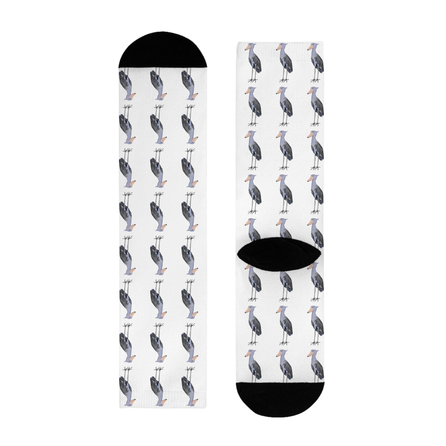 Schuhschnabel Socken für Vogelfreunde & Vogelbeobachter Weiß