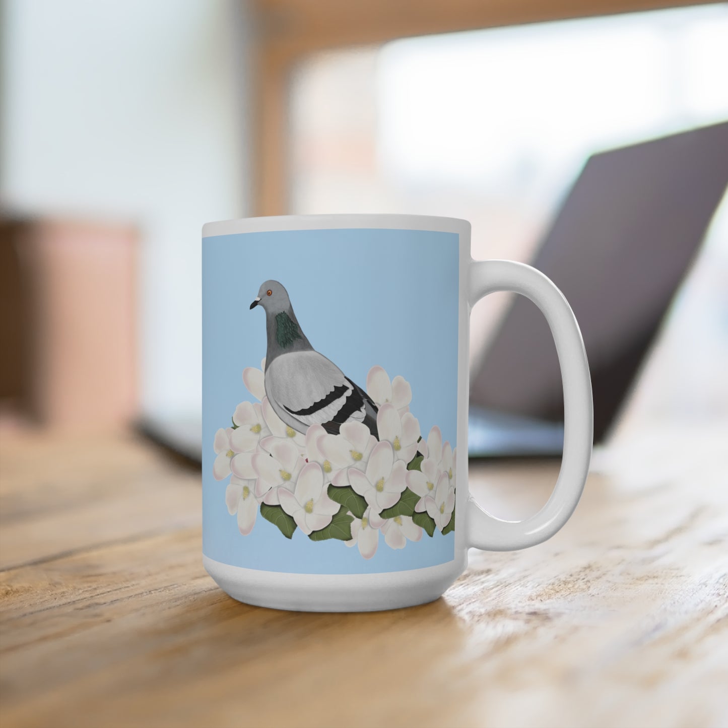 Taube mit Apfelblüten im Frühling Vogel Tasse für Vogelfreunde
