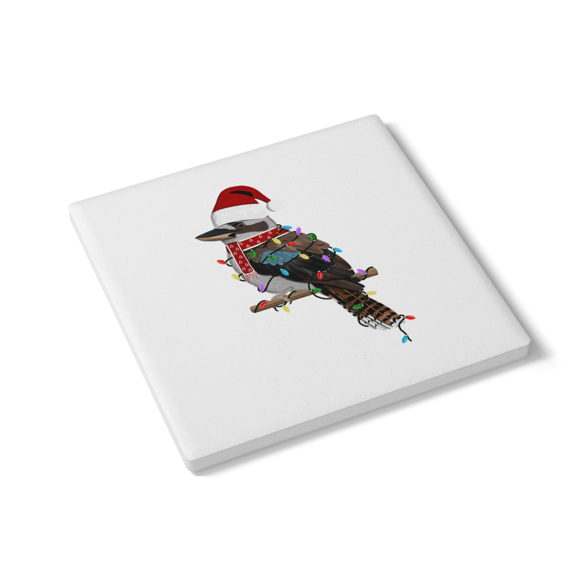 Keramik-Untersetzer Kookaburra als Keramik Untersetzer mit bird design Hintergrund