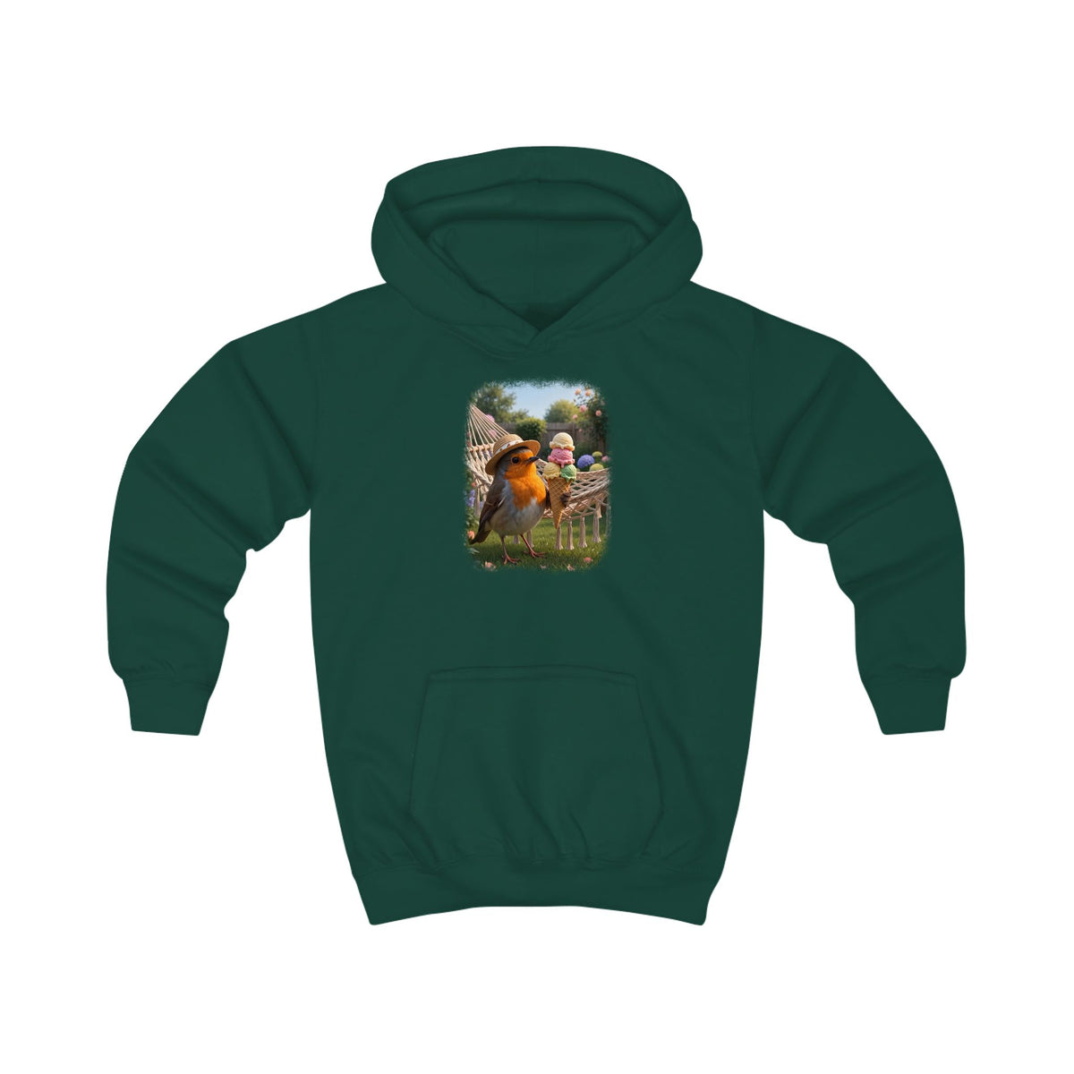 Kuscheliger Kinder Hoodie Riesen-Eis mit Rosi Rotkehlchen