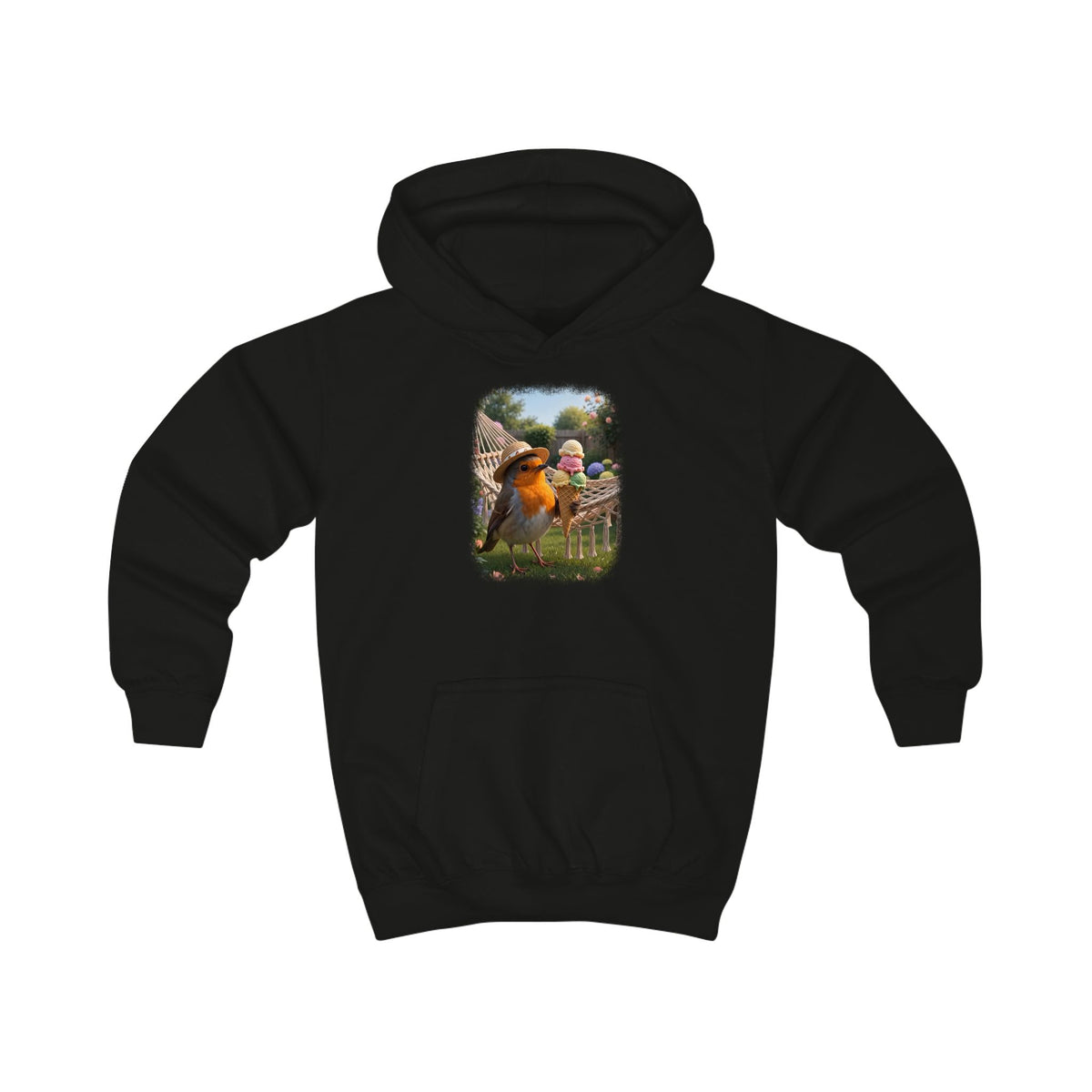 Kuscheliger Kinder Hoodie Riesen-Eis mit Rosi Rotkehlchen