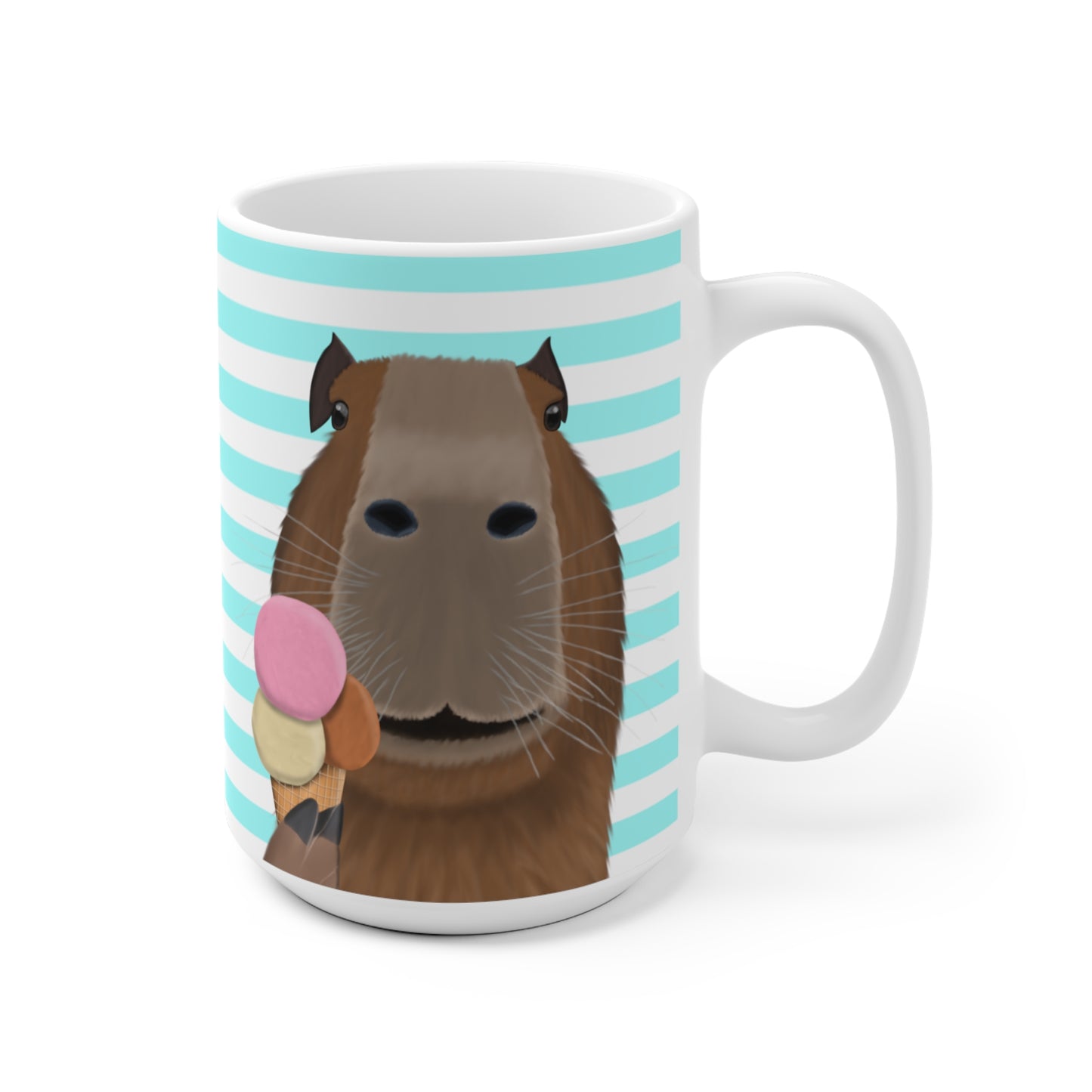 Capybara mit Eis Tasse 11 oz Hintergrund
