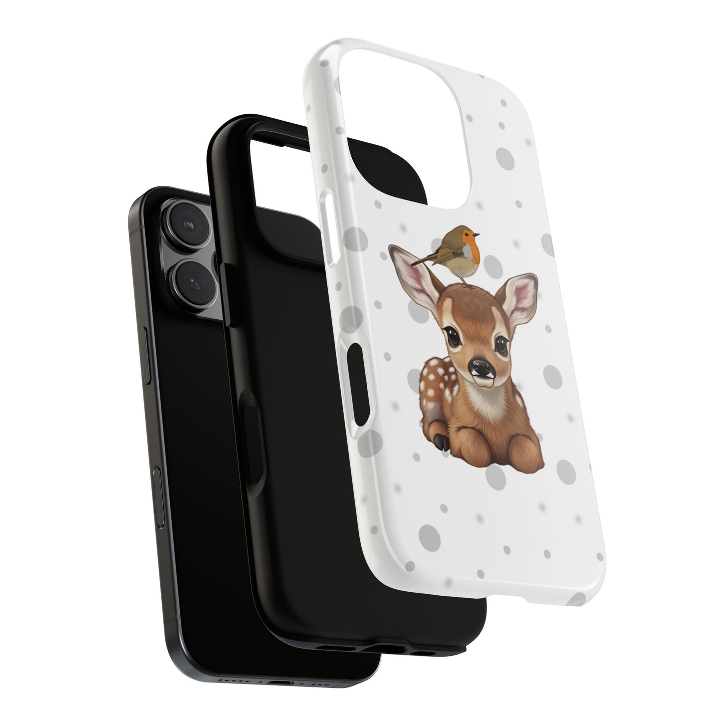 Rotkehlchen mit Rehkitz iPhone & Google Pixel Tiermotiv Handyhülle - Tierisch guter Schutz