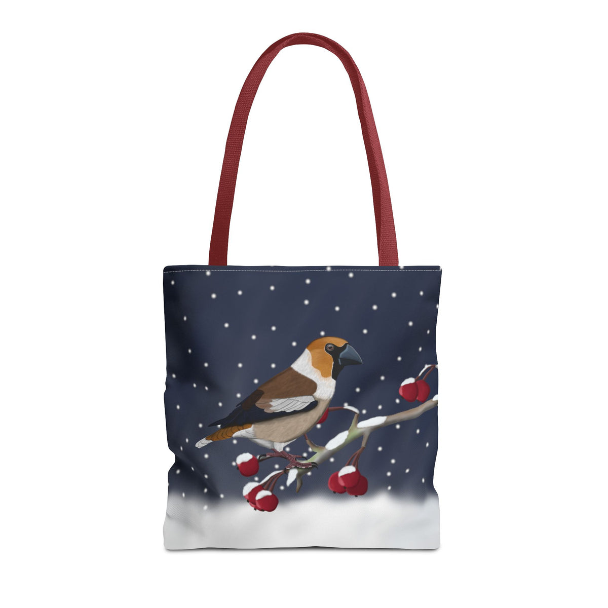 Kernbeißer auf einem Tragetasche – Accessories, All Over Print