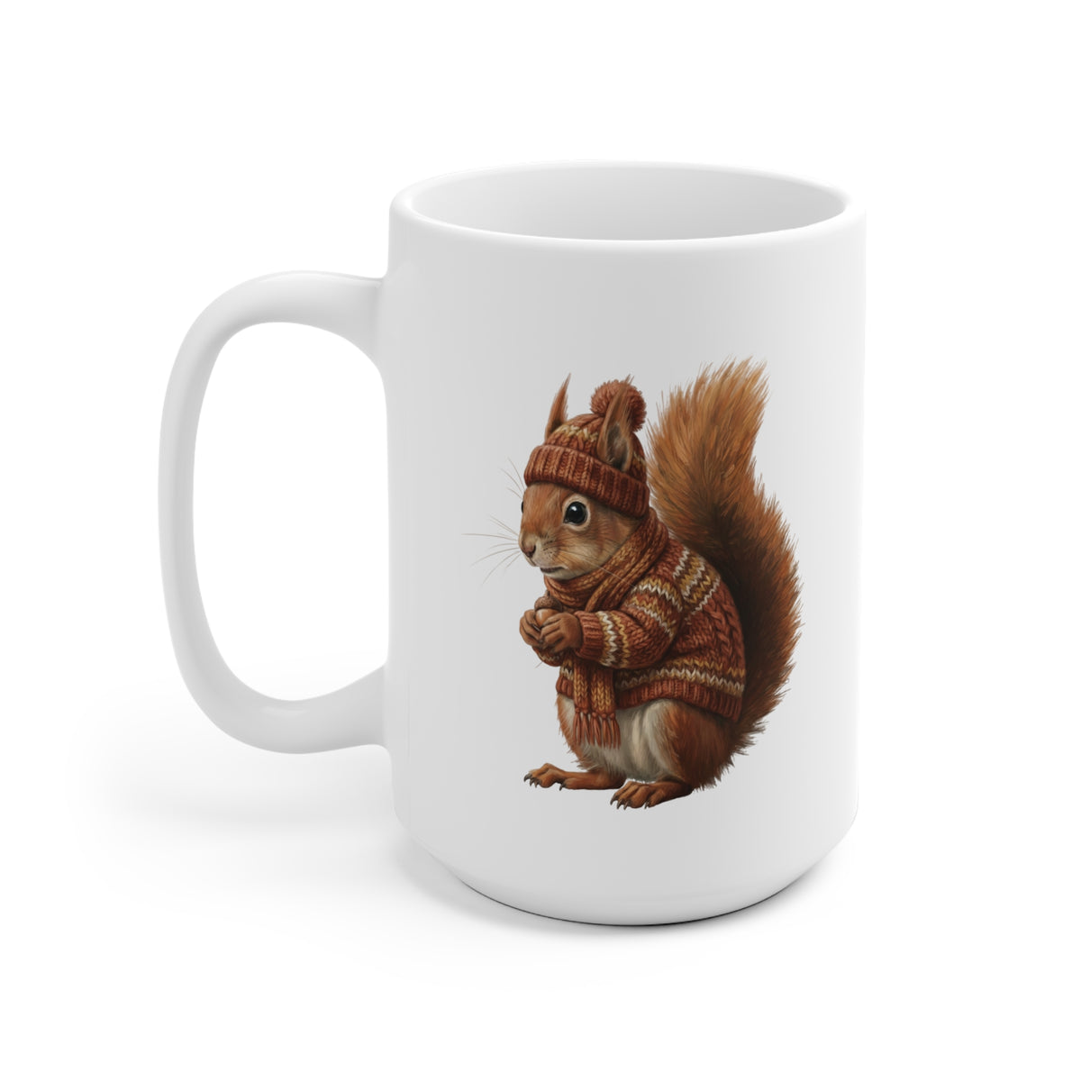 Eichhörnchen mit Strickpullover Tasse – 11 oz, 11oz