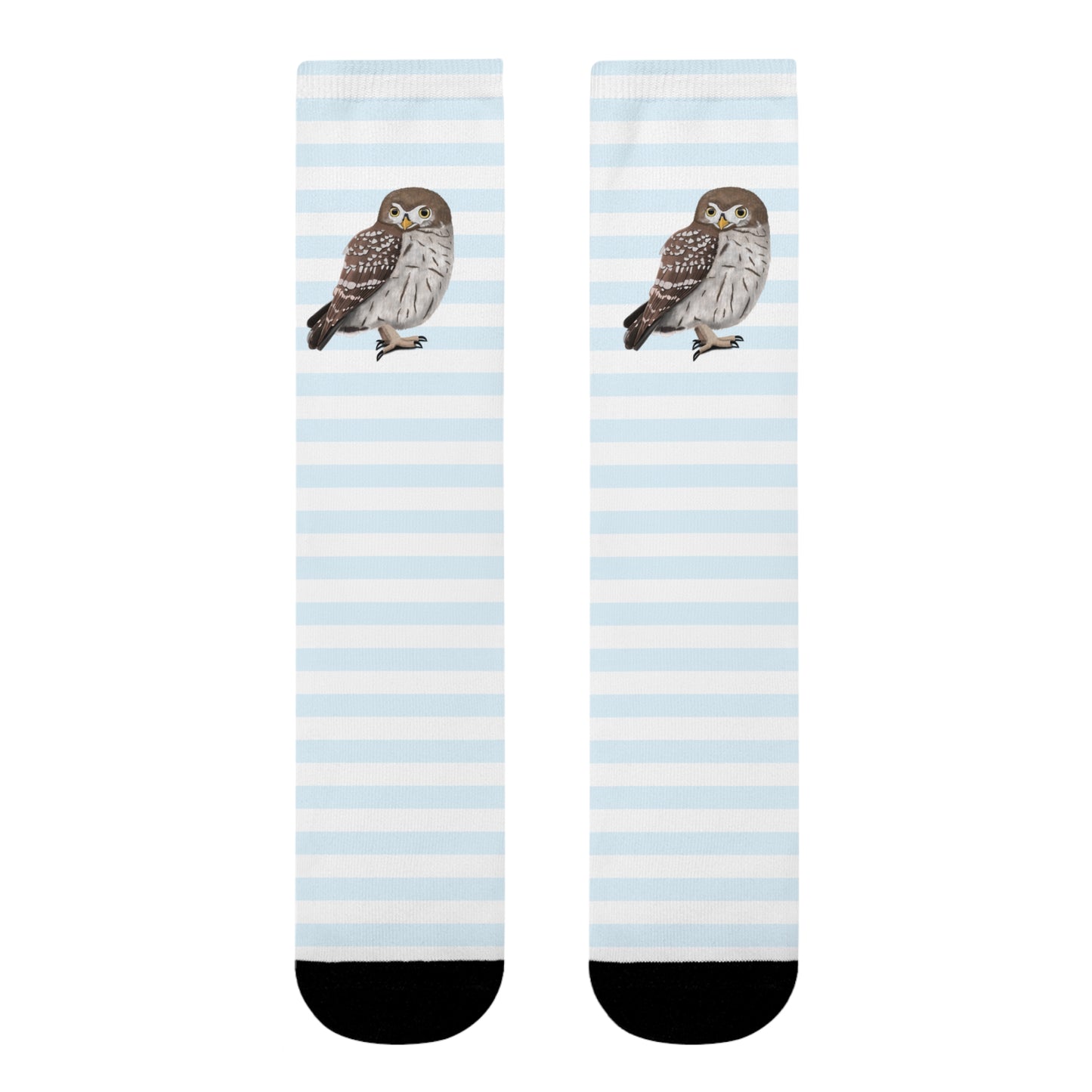 Eule Vogel Socken mit Blau Weißen Streifen für Vogelfreunde & Vogelbeobachter