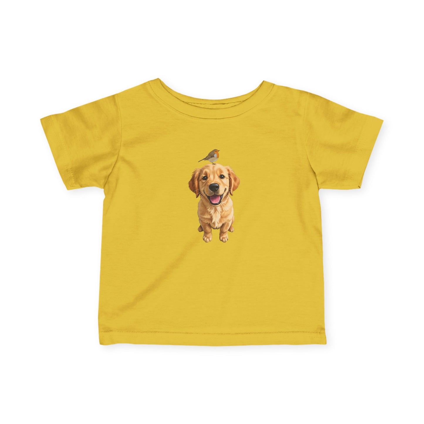 Golden Retriever mit Rotkehlchen Baby T-Shirt