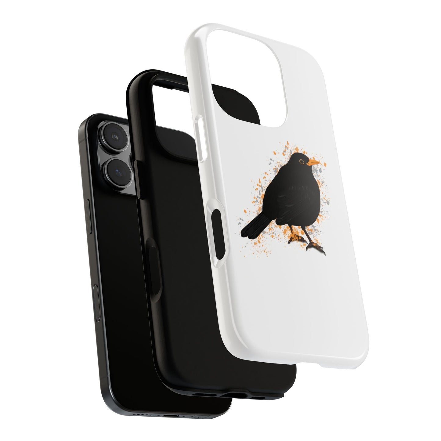 Amsel Vogel iPhone & Google Pixel Vogelmotiv Handyhülle Weiß